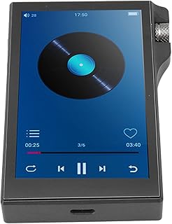 Leitor de MP3, tela sensível ao toque de liga de alumínio de formato sem perdas 16 GB RAM Quad Core CPU Reprodutor de música portátil 3800 mAh, bateria IPS de 4 polegadas para escritório (16 GB de RAM e cartão de memória de 128 GB)