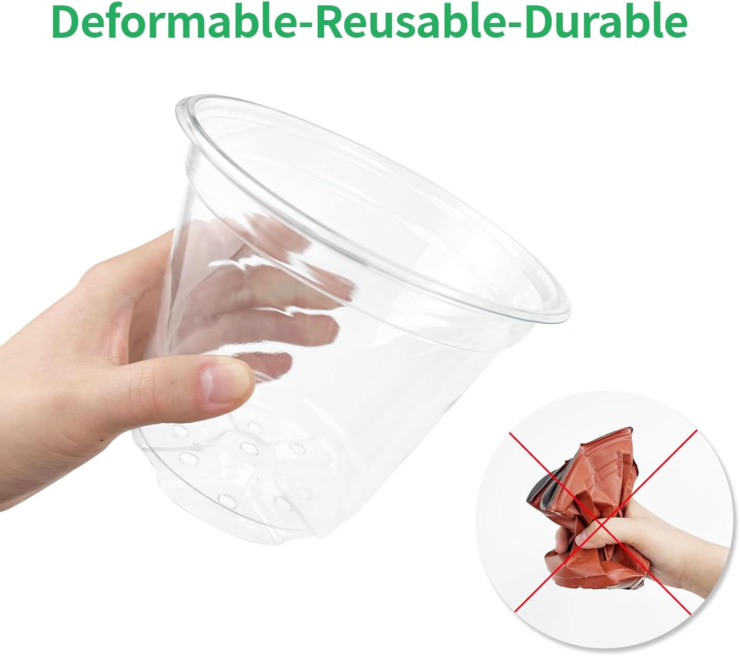 40 Packs 3.5/4/5/6 Inch Clear Nursery Pots for Plants,Seedling Pots with Drainage Holes, Transparent Plastic Planter Variety Pack Seedling Planter Seed Starter Flower Plant Container with 20 Labels