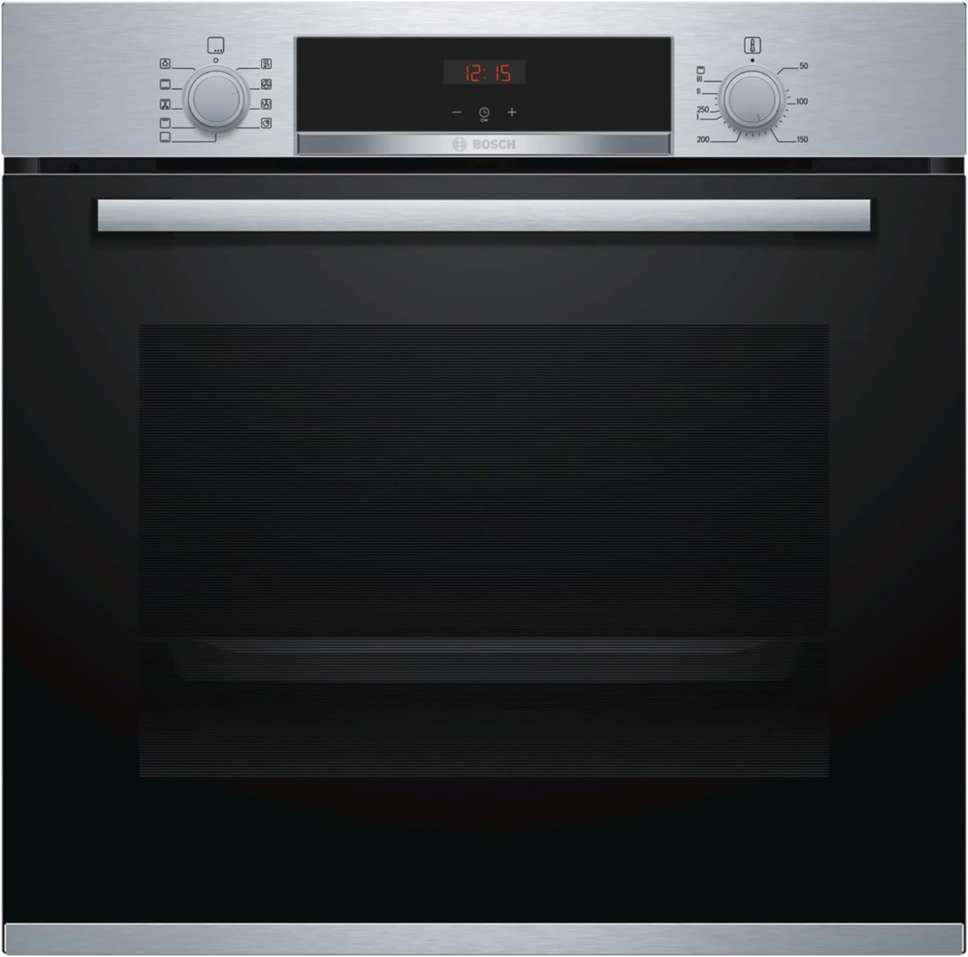 Bosch Home & Kitchen Appliances Bosch HBS534BS0B Serie 4 Built-in Oven with Cleaning Assistance, 3D Hotair, EcoClean Direct and LED Display, 60 x 60 cm, Stainless steel