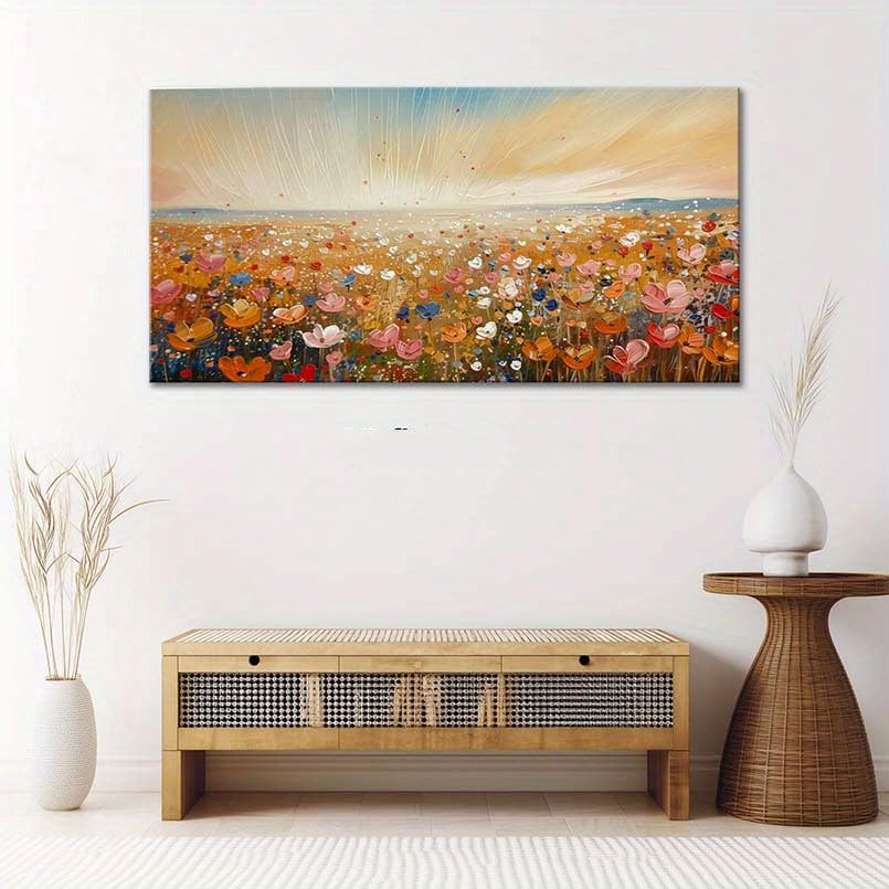 Cuadro abstracto de flores de lienzo decorativo para pared de dormitorio 5