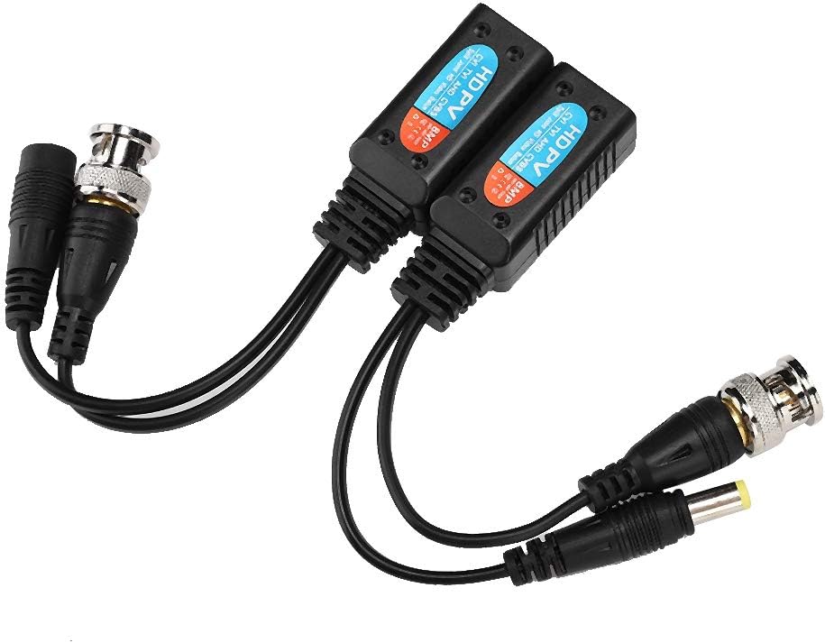 Coax Cable to Ethernet Adapter, Ethernet to Coax Adapter with LED Indicator Black ABS Coaxial Splitter for Video