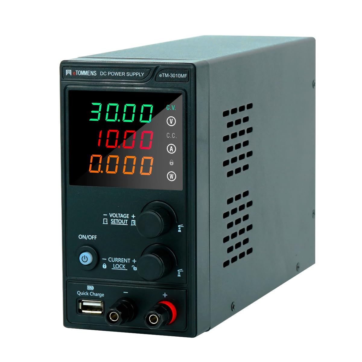 Alimentation DC Variable Réglable, 0-30V 0-10A, Alimentation de Laboratoire Régulée à Commutation, Affichage LED Haute Précision 4 Digits, Port USB 5V/2A, Réglage Fin et Grossier