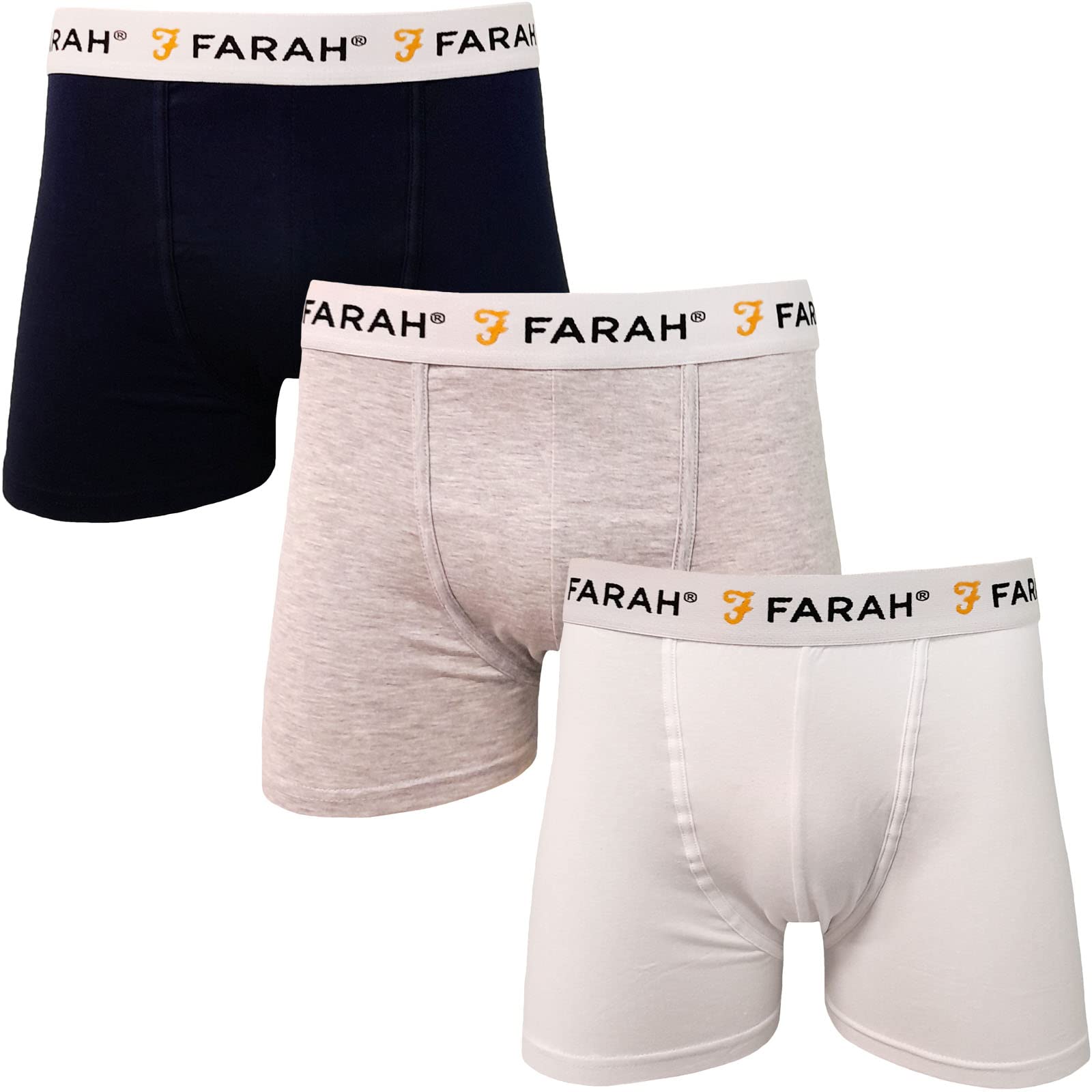 Farah Mens Callow 3-Pack Elasticated Logo Waist Boxers - XXL Assorted