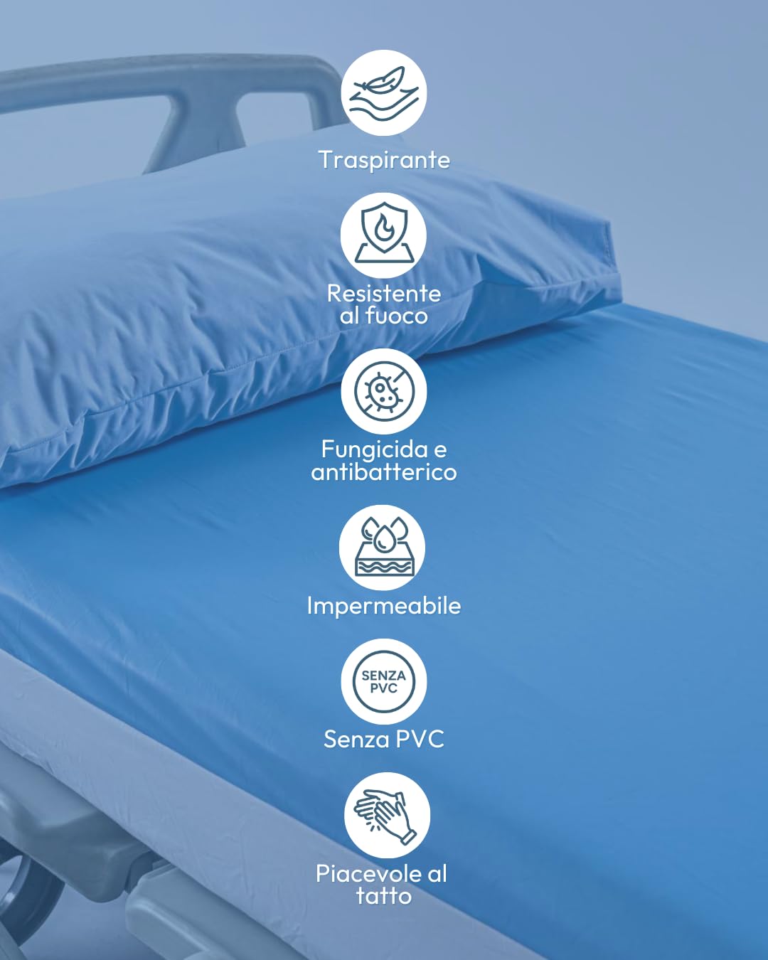 HIP Salvamaterasso "Respiro", Coprimaterasso Impermeabile, Traspirante, Lavabile, Fungicida e Antibatterico, Antiacaro e Ipoallergenico, Resistente, Senza PVC, Bianco, Letto Singolo, 85x195x25h