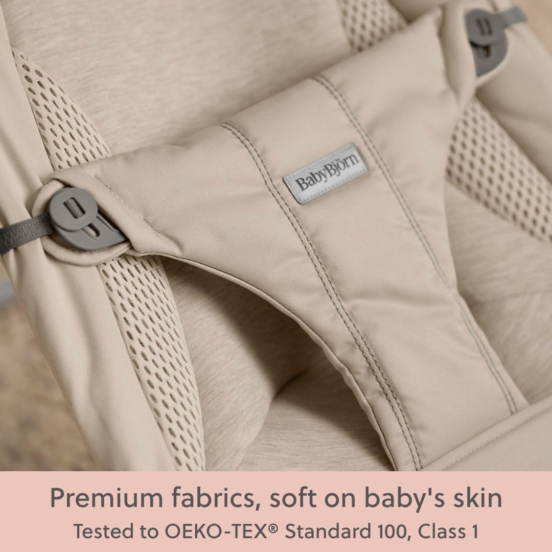 BabyBjörn Babywippe Balance Soft, Gewebt/Jersey, Tri-Fabric, Sandgrau
