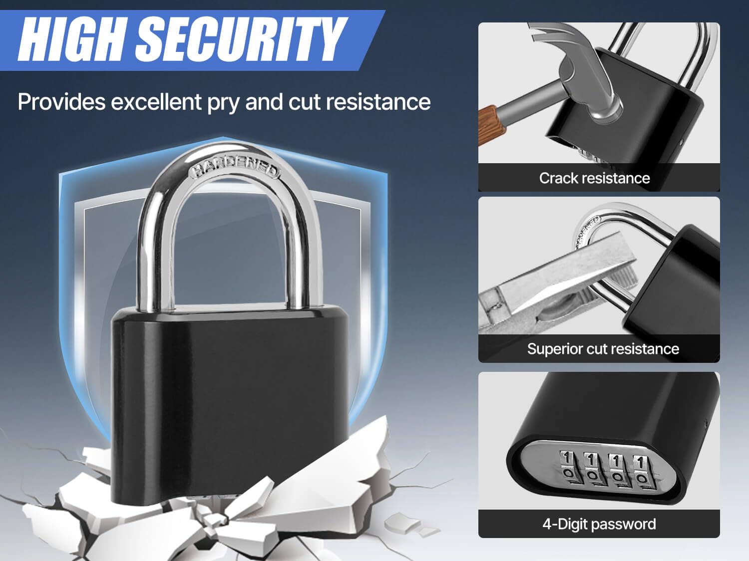 DAYGOS Outdoor Combination Padlock with 4 Digit Code - Image 3