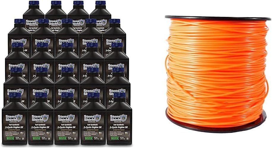 New Stens 2-Cycle Engine Oil 770-643, Twenty-four 6.4 oz. bottles & MaxPower 333695 Residential Grade Round 0.095 Inch Trimmer Line, 855 Foot Length
