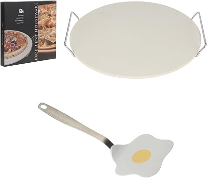 Excellent Houseware Piedra para Pizza 33 cm Horno con asidero + Divertido  pfann Espátula Gratis : Amazon.es: Hogar y cocina