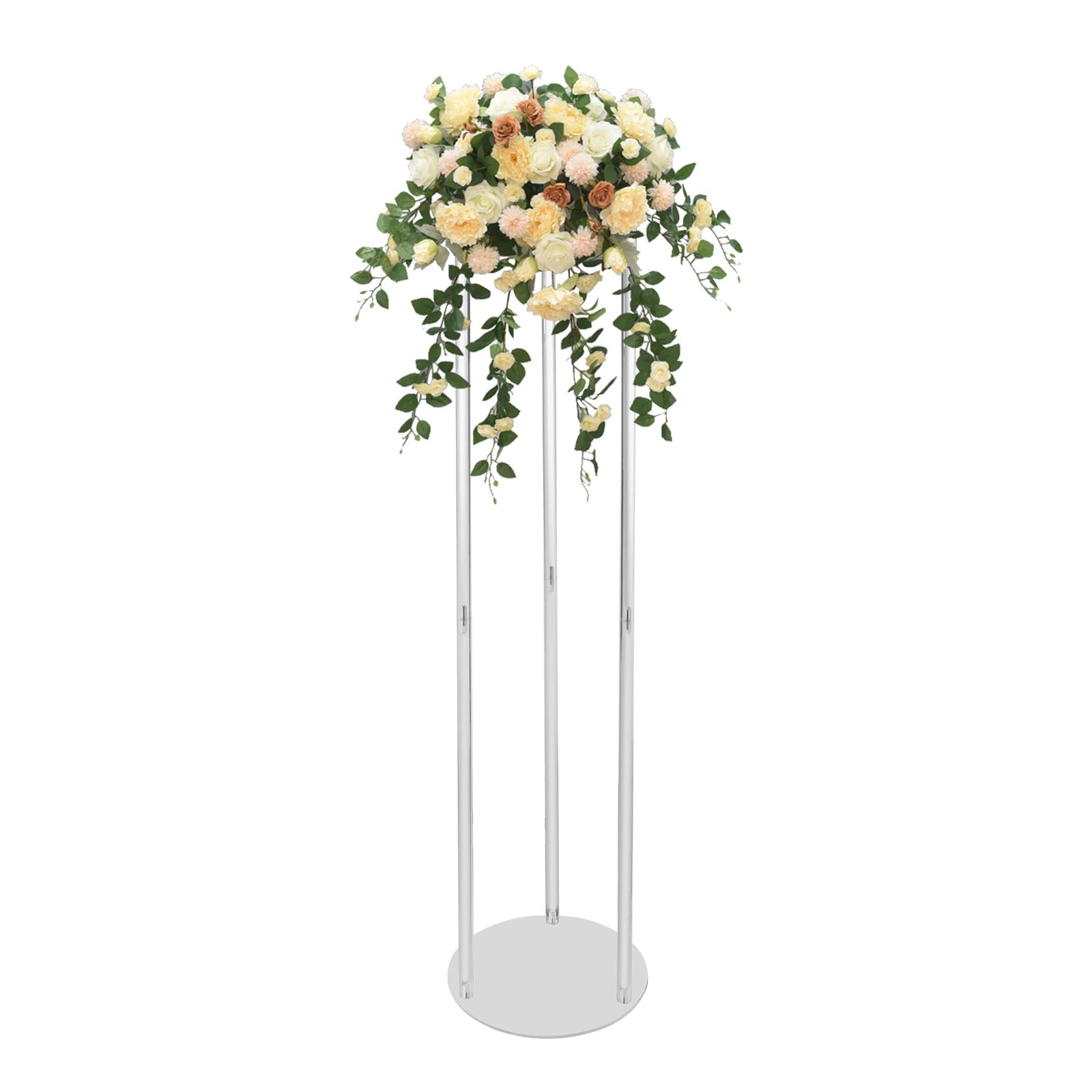 Supporto per fiori da sposa da 101 cm, 10 pezzi, cilindrico, in acrilico, centrotavola per tavoli, supporti per palloncini in acrilico, colonna rotonda, per matrimoni, feste di compleanno, decorazioni