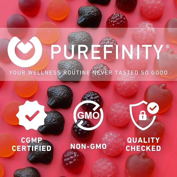 PUREFINITY Tart Cherry Gummies Uric Acid Flush for Joint Relief & Recovery, Raw Juice Extract Antioxidant Non-GMO, Gluten Free, Vegan, 60 Gummies
