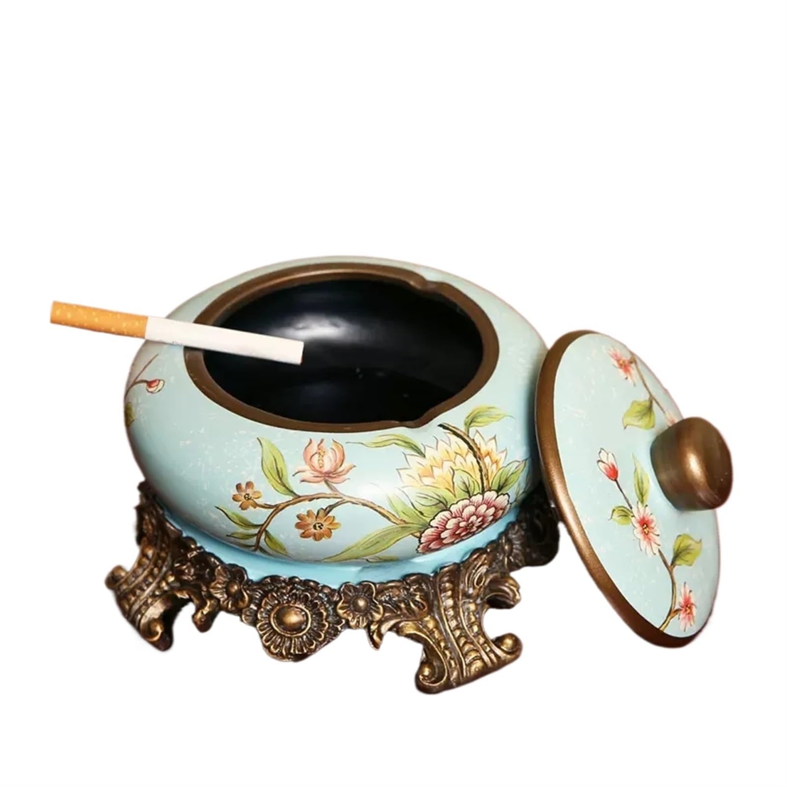 ashtray， Anti Fly Ash Ashtrays with Pedestal, Desktop Cigarette Tray for Indoor or Outdoor Use(C)