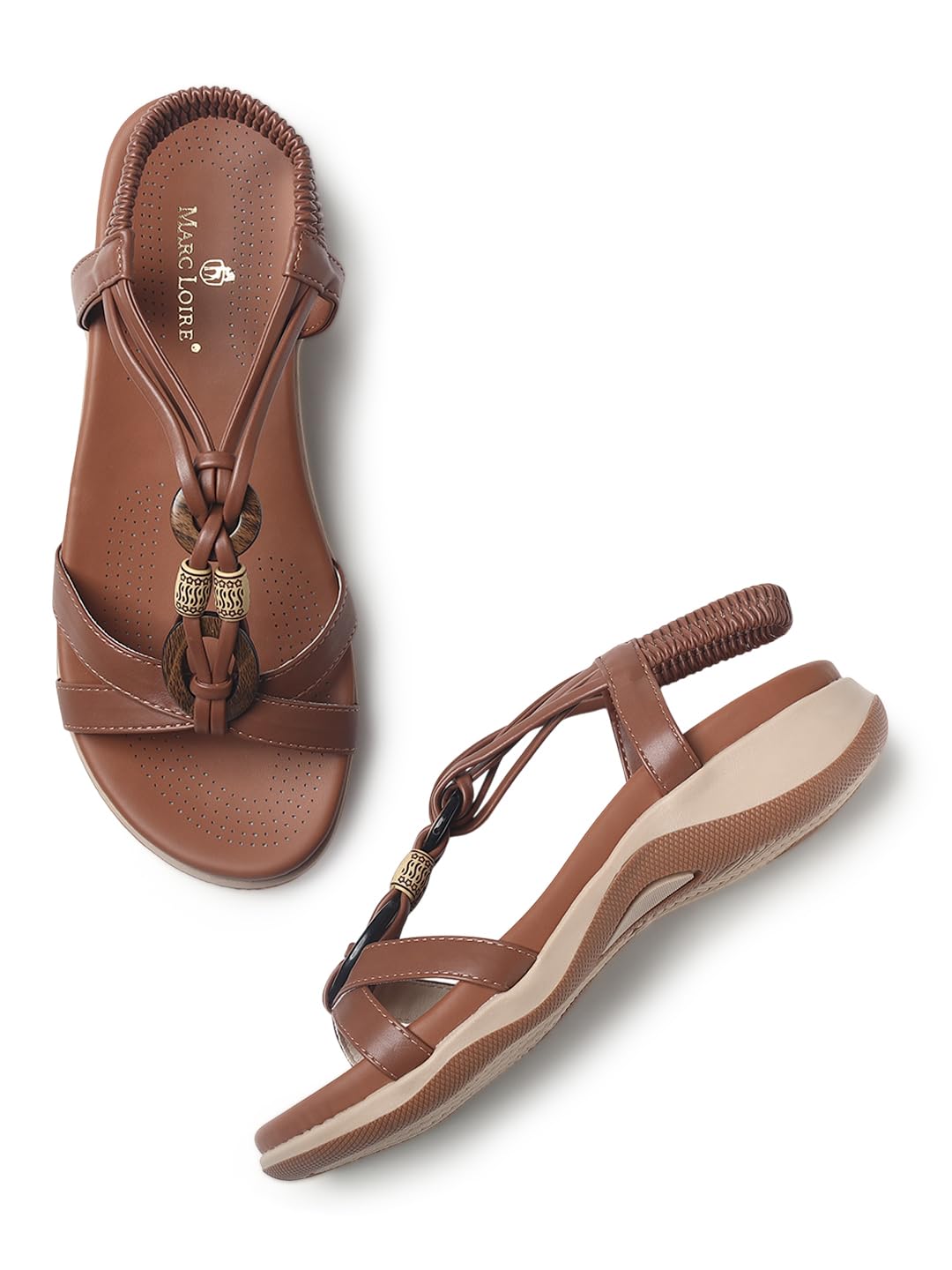 marc loire Women's Ethnic Backstrap Sandal Flats | Stylish Fashion Round Toe Slippers for Daily & Casual Wear-picture-16