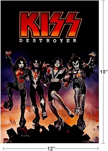Miniatura 33 de Póster de Kiss Destroyer con portada de álbum, mercancía coleccionable, música de metal pesado, póster genial para pared, 24 x 36 pulgadas