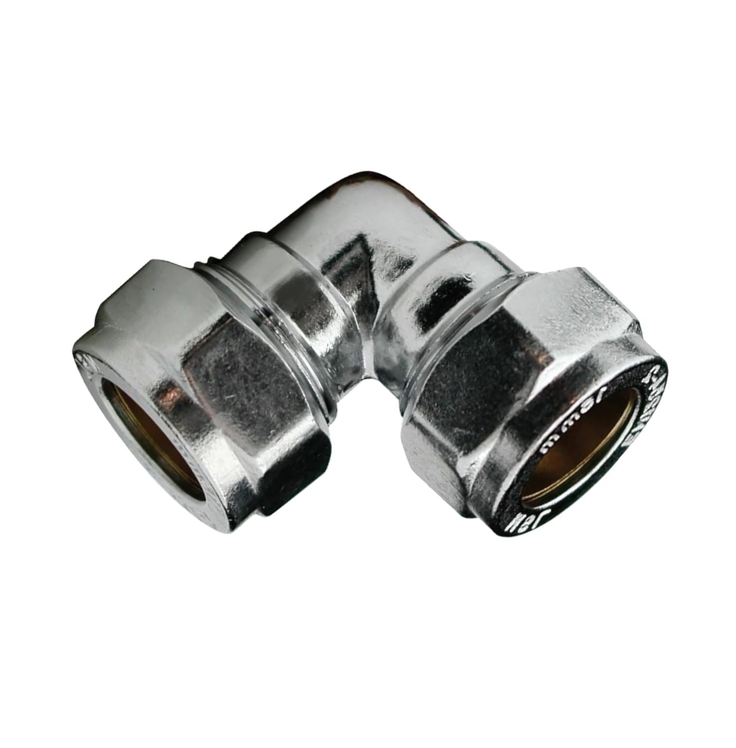 B&Q -  15mm Chrome Compression ElbowC X C 90 Degrees Pipe Fitting Connector For Plumbing And Heating