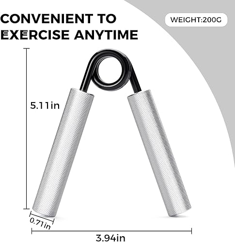 Miniatura 3 de Entrenador de fuerza de agarre, paquete de 4 unidades, juego de fuerza de agarre de metal de 50 a 200 libras, fortalecedor de agarre de mano,