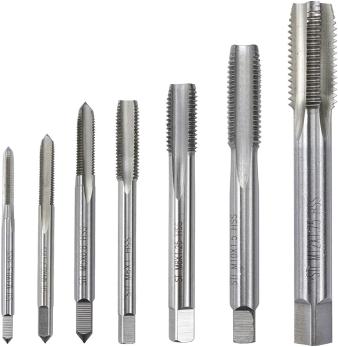 Insert Screw Thread Tap Drill Bits Straight Flute ST1.6-ST30 Taps Right Hand 5Pcs(ST2x0.4)
