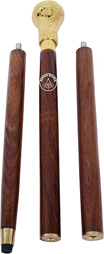 Miniatura 5 de Réplica de Bat Masterson latón perilla mango bastón para caminar por Humaira Nautical