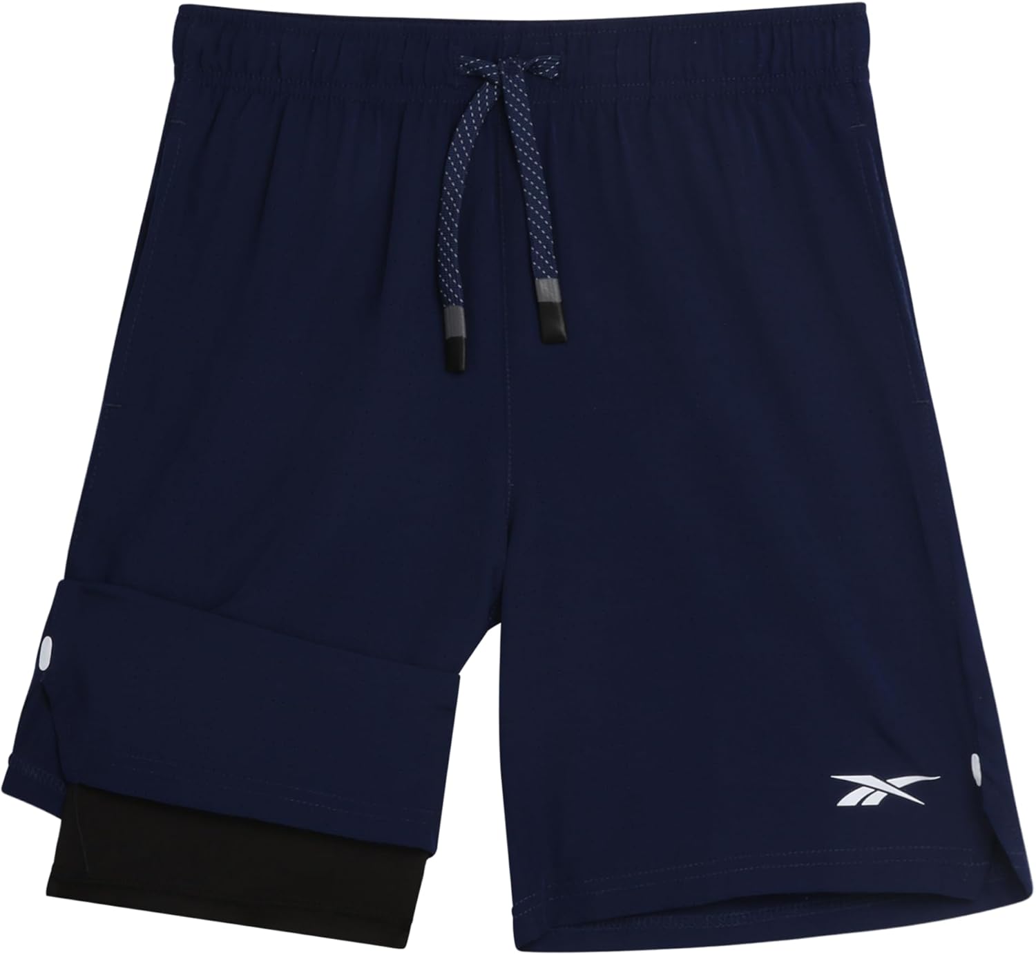 Reebok Boys Shorts - 2 in 1 Basketball Shorts with Compression Liner and Pockets - Gym and Running Boys Athletic Shorts