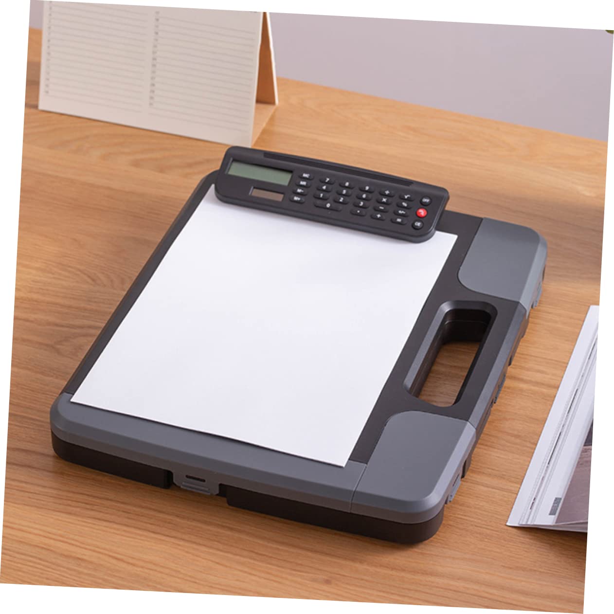 NUOBESTY Portapapeles Multifuncional Con Calculadora y Organizador De Archivos Diseño Empresarial Para Oficina y Estudio