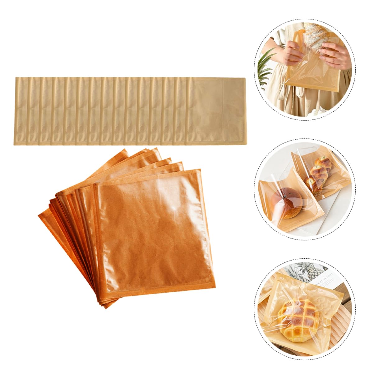 VALICLUD 100piezas Bolsas De Papel Prueba De Aceite Para Pan Tostadas Sándwiches Para Guardar Golosinas Galletas y Donas Cocina o Panadería