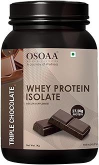 Whey Protein Isolate Powder 1kg, Triple Chocolate | 27.2g Protein Powder for Muscle Support & Recovery | 100% Authentic Protein Supplement Powder & No Adulteration