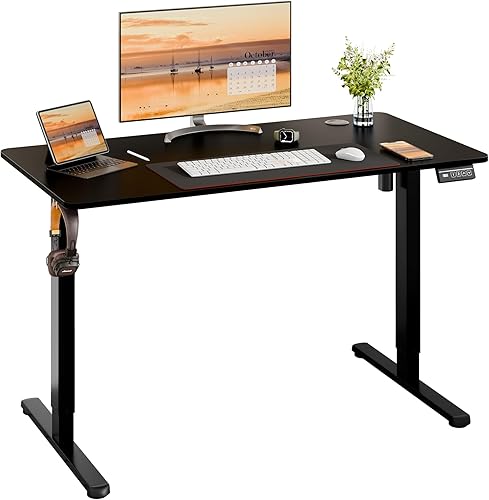 Vista 58 de Meilocar - Escritorio eléctrico de pie ajustable en altura, escritorio para computadora con controlador de memoria, estación de trabajo de oficina