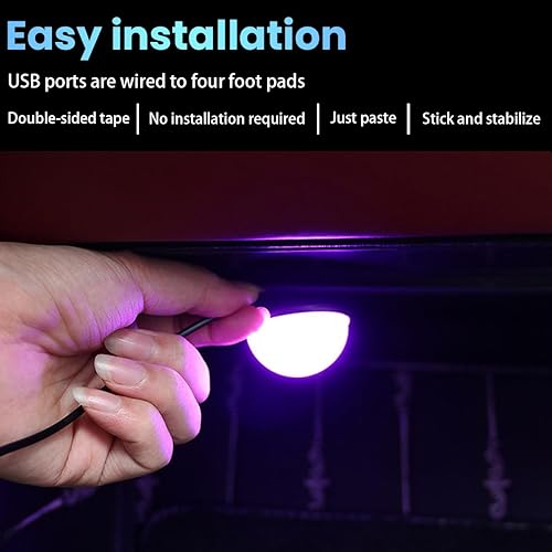 Miniatura 5 de BESULEN Luces LED para interior del automóvil, kit de luces de neón ambientales automotrices con puerto USB, accesorios para automóvil, regalos para