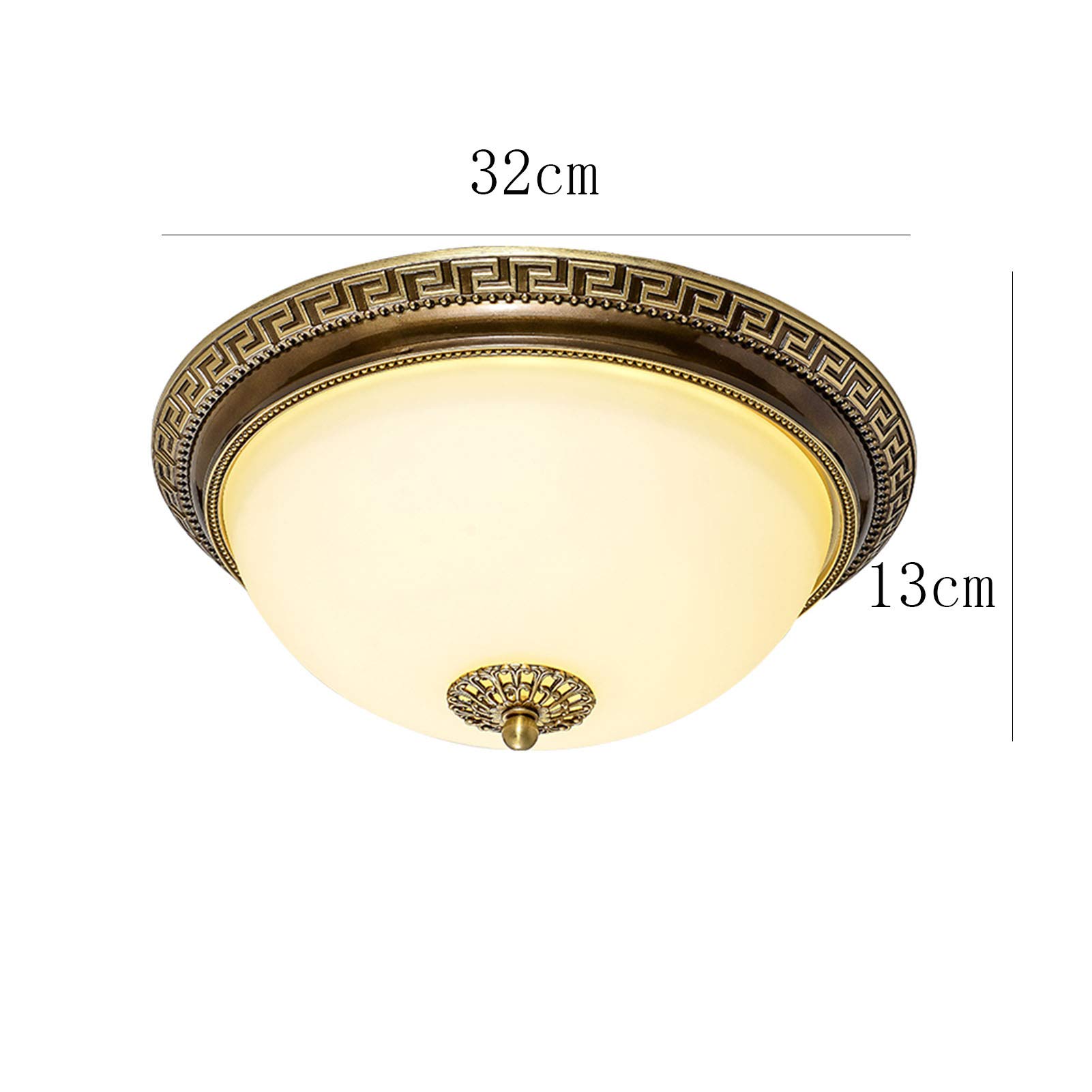 Moderno Aluminio Led Lámpara De Techo Fxture Regulable Redondo Plafon Led Techo Con Opalino Vidrio Sombra 3000K 4000K 5000K Plafon Led Techo Para Casa Porche-Luz blanca 32 * 13cm
