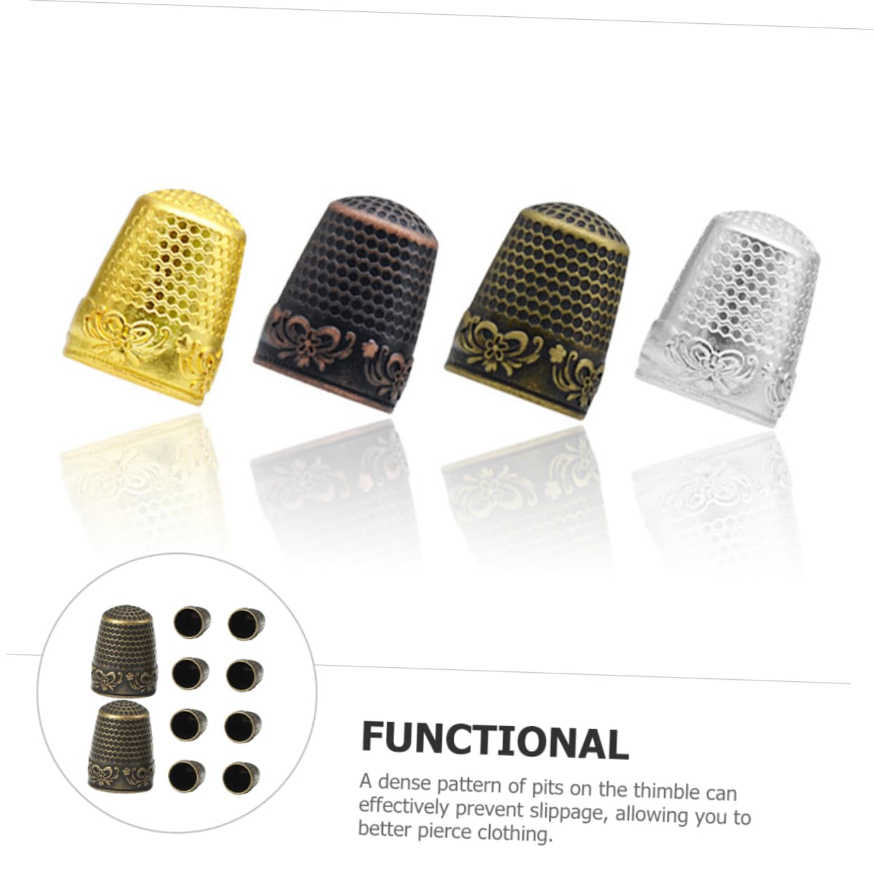 ERINGOGO Embroidery Craft Tool Metal Thimble Sewing Thimble Finger Protector for Hand Sewing