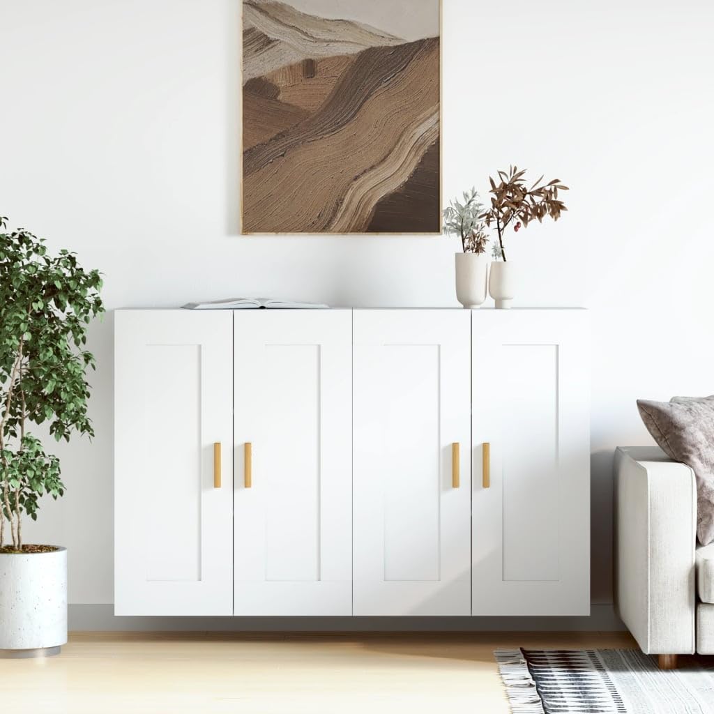Armoire murale pour manque de place lot de 2 meubles de rangement blancs