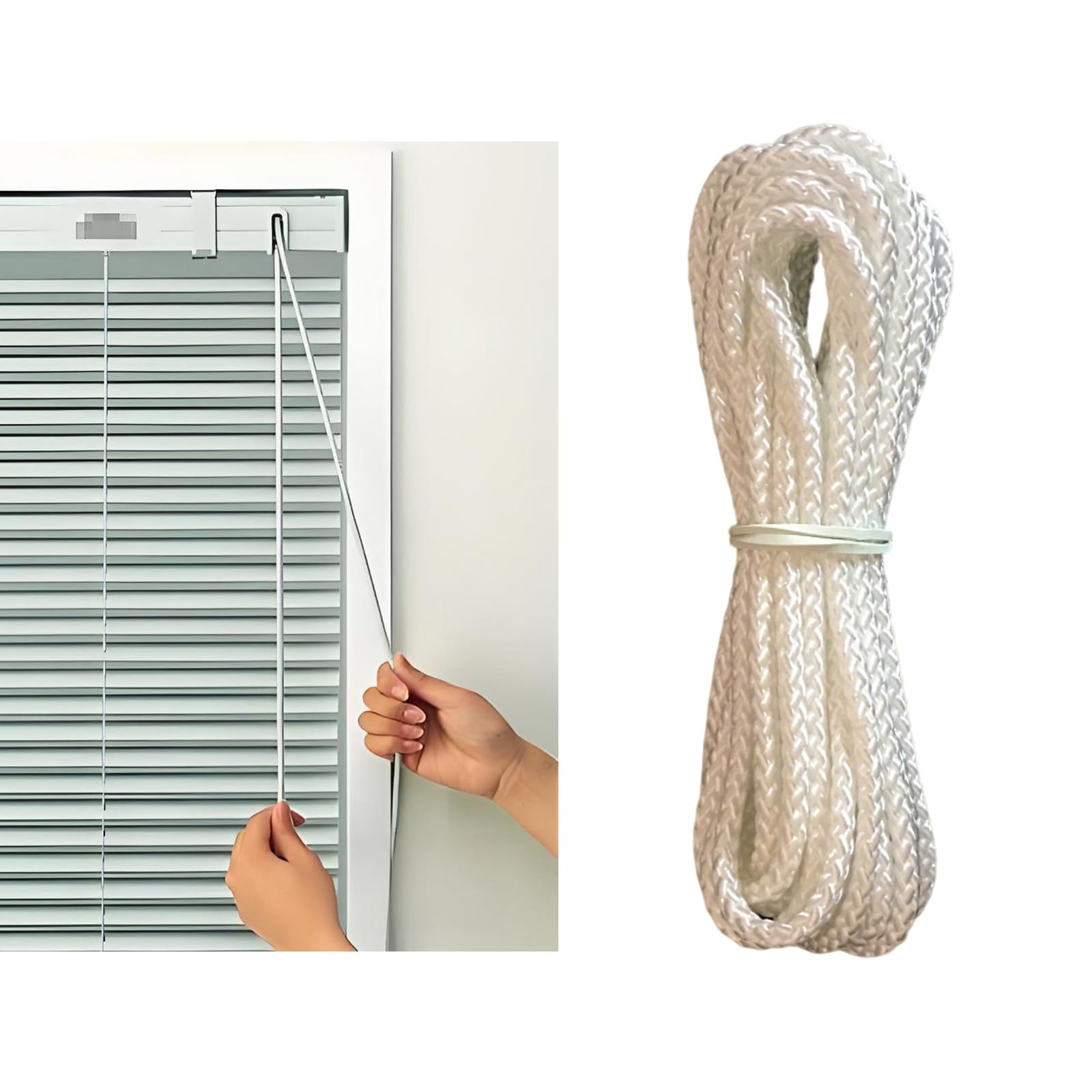 RadiantRover Continuous cord loop 3.5mm Suitable for all major brands, suitable for cord loops of honeycomb blinds, cellular blinds, Roman blinds, pleated blinds, roller blinds White