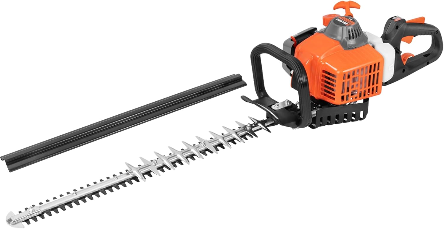 PROYAMA Gas Hedge Trimmer, 25'' Dual Sided Blade, 2 Cycle 750W Gas Powered Handheld Hedge Trimmer with 180° Rotating Handle, cortasetos de gasolina, 1'' Cutting Capacity, Lightweight Design for Garden