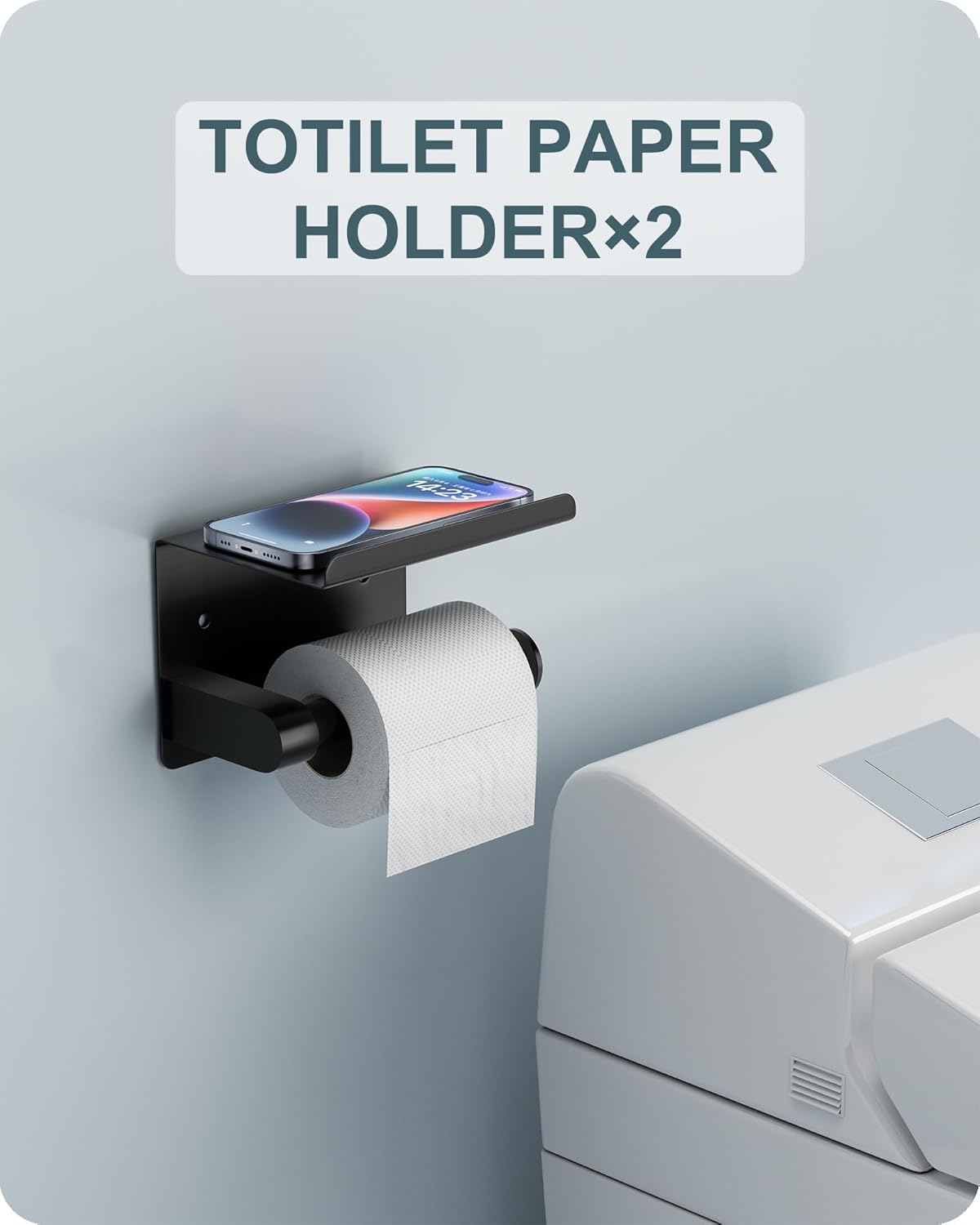 Matte Black Bathroom Hardware Set, 10 Pieces Towel Bar Set Bathroom Accessories with16'' Towel Bar, Towel Ring, Toilet Paper Holder and Towel Hooks