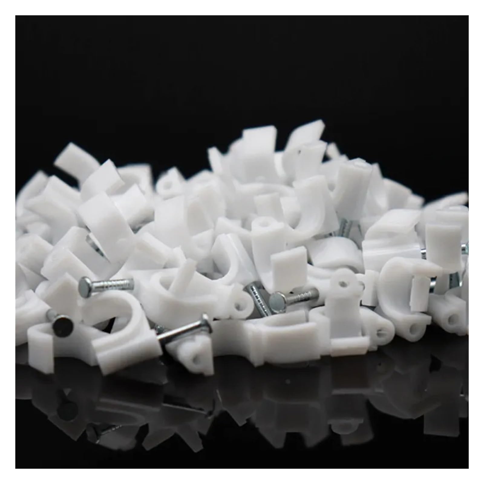 Clips pour câbles, Serre-câbles à clous en acier 12-25 mm, blanc, paquet de 100(16mm)