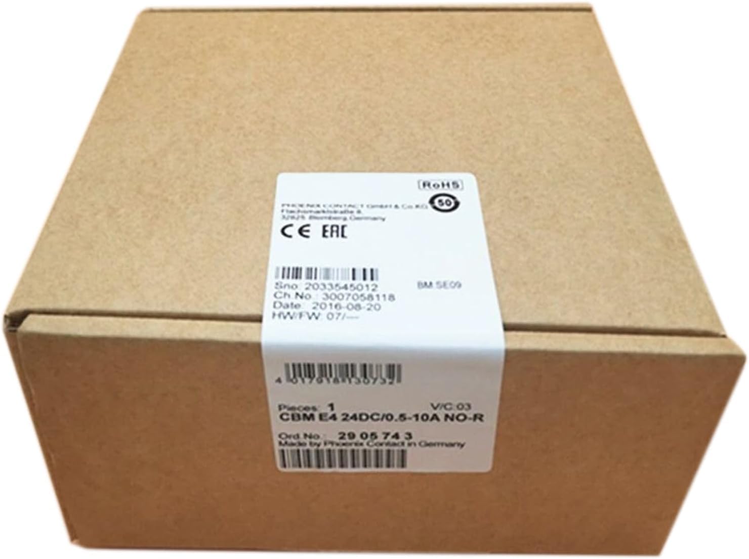 CBM E4 24DC/0.5-10A NO-R 2905743 New and Sealed in Box .510A NOR 1 Year Warranty