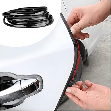 Blilo Car Door Edge Guards, 16Ft U Shape Door Edge Trim, Rubber Molding Auto Door Edge Seal Protector, Anti-Collision Vehicle Protection Accessories Universal for SUV, Truck, Van Black