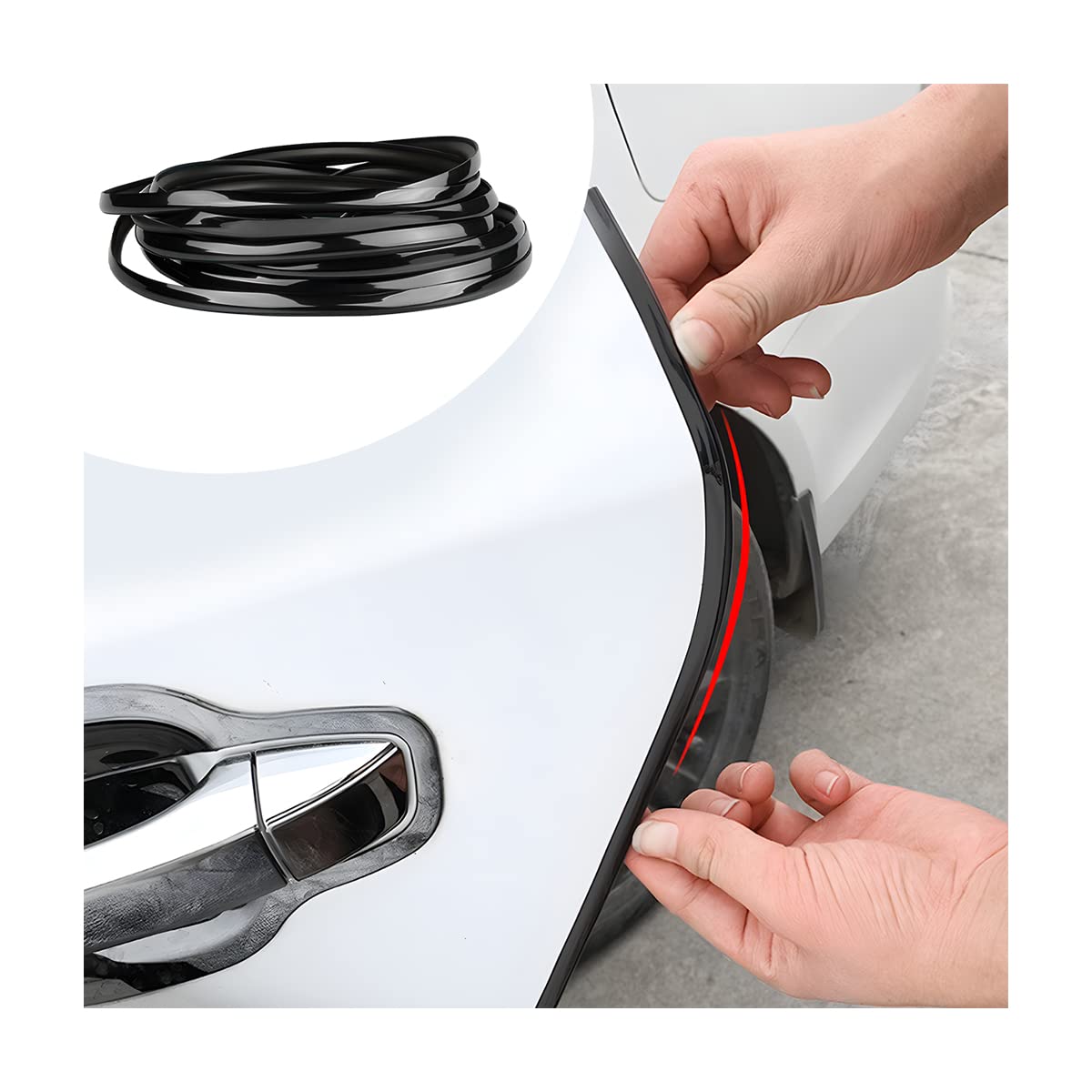 Blilo Car Door Edge Guards, 16Ft U Shape Door Edge Trim, Rubber Molding Auto Door Edge Seal Protector, Anti-Collision Vehicle Protection Accessories Universal for SUV, Truck, Van (Black)