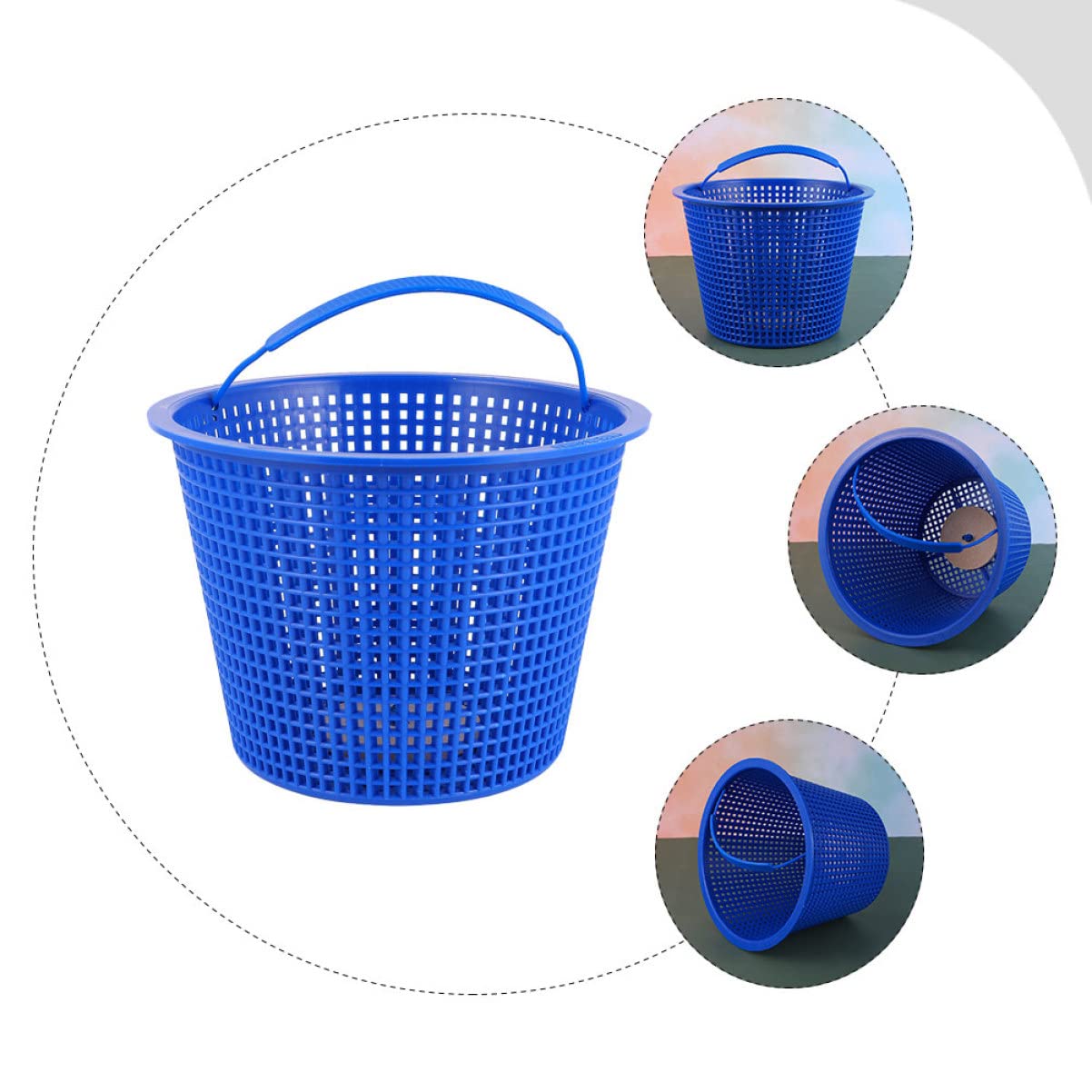 YARNOW Lot 3 Panier Skimmer Piscine 18 x 13 cm - Panier de Filtration | Filtre de Pompe pour Ecumoire, Accessoire de Nettoyage Bassin avec Anse Anti-Débris, Idéal Feuilles et Petits Déchets