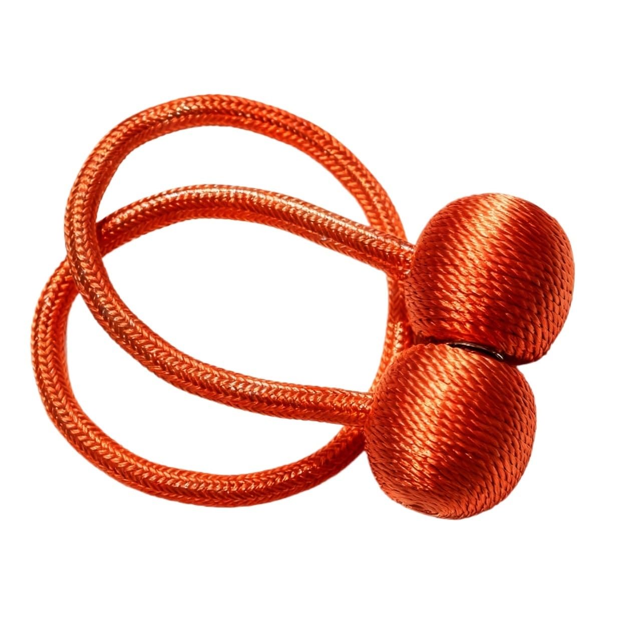 LATEAU Curtain Tiebacks 2pcs Magnetic Curtain Tiebacks, Ball Shape Rope Buckle(Red)