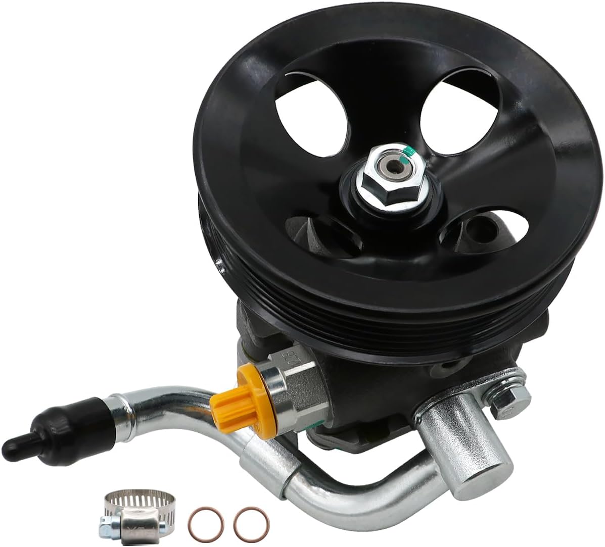 21-5129 Power Steering Pump with Pulley for 1998-2000 Chevy Prizm 1.8L, 1998-2000 Toyota Corolla 1.8L, OE-Quality New Power Steering Pump