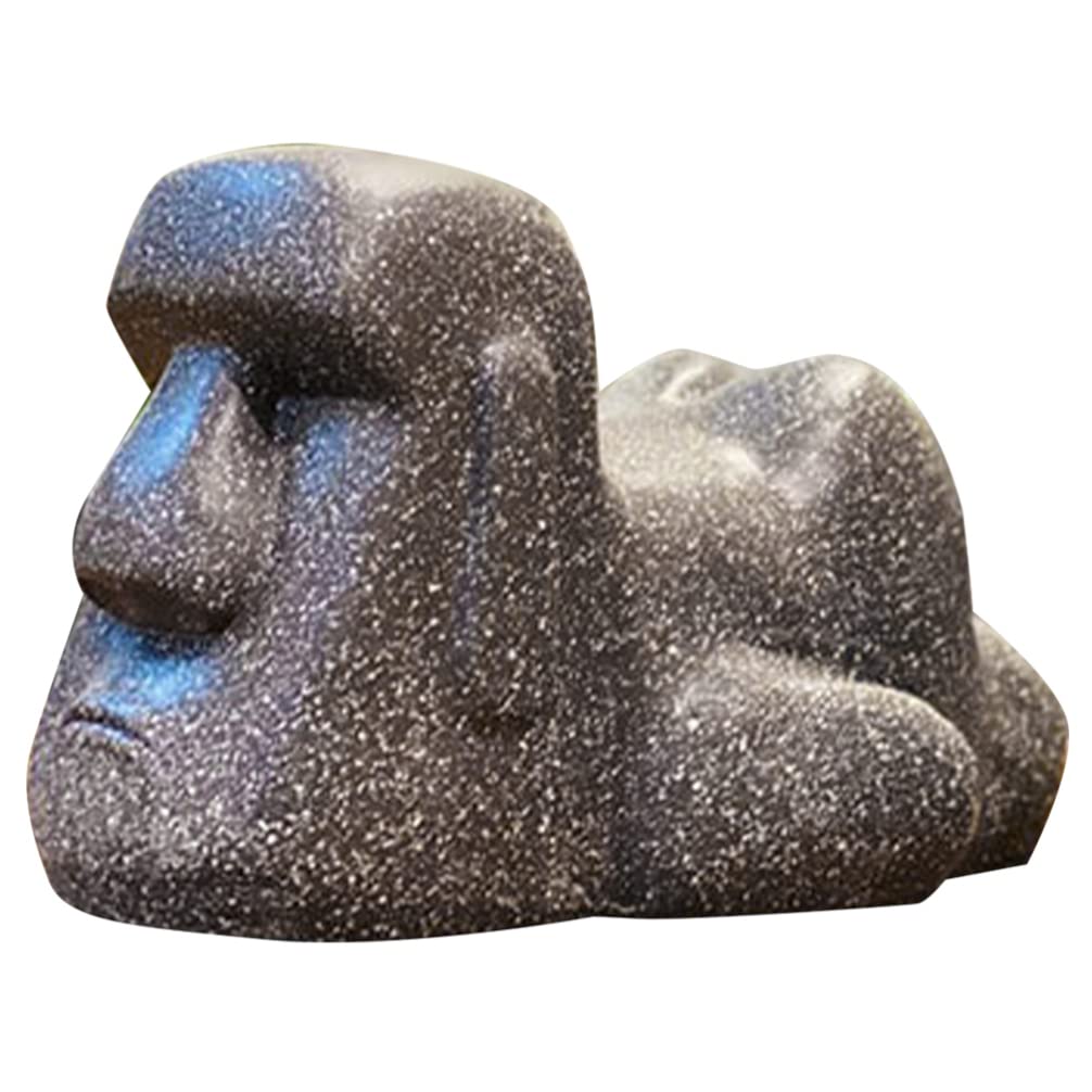 Porta Fazzoletti Moai in Resina Nera Decorativo per Bagno | Design Creativo e Unico, Uso Pratico Quotidiano, per Casa e Ambiente Domestico