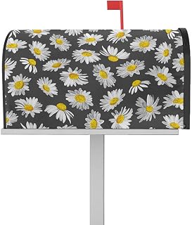 Mailbox Covers Magnetic Post Box Cover Cartoon Flowers Daisies Pollens Artwork Print Mailbox Cover for Outdoor Garden Yard Decorations Standard Size 18.5" X 21.7"