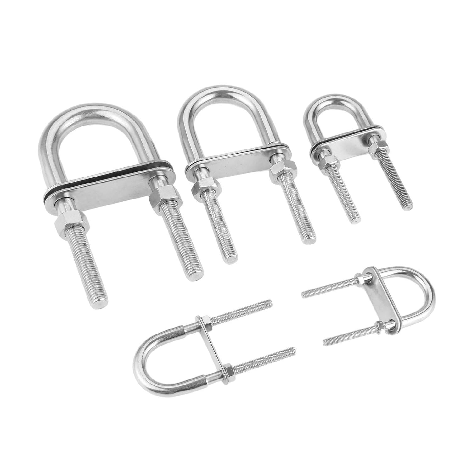 1Pc Stainless Steel 304 Marine Rigging Bow/Stern Eye U-Bolt for Boat Hardware Boat Parts Silver M8 M10 M12 - (Color: M12)