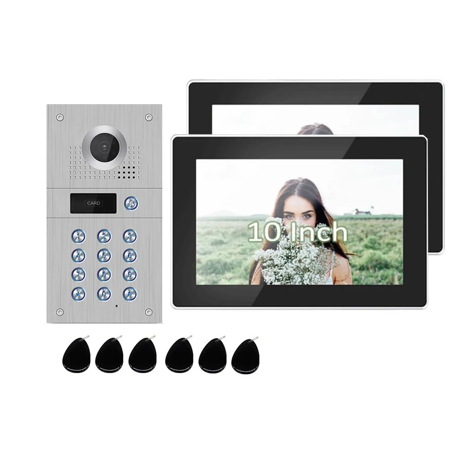HVSYVVSRL 10Inch Video Intercom Tuya Wireless Wifi 1080p For Home Doorbell Password Swiping Card Unlock System Two Way Audio(P218S1M121B2-86-FHD)