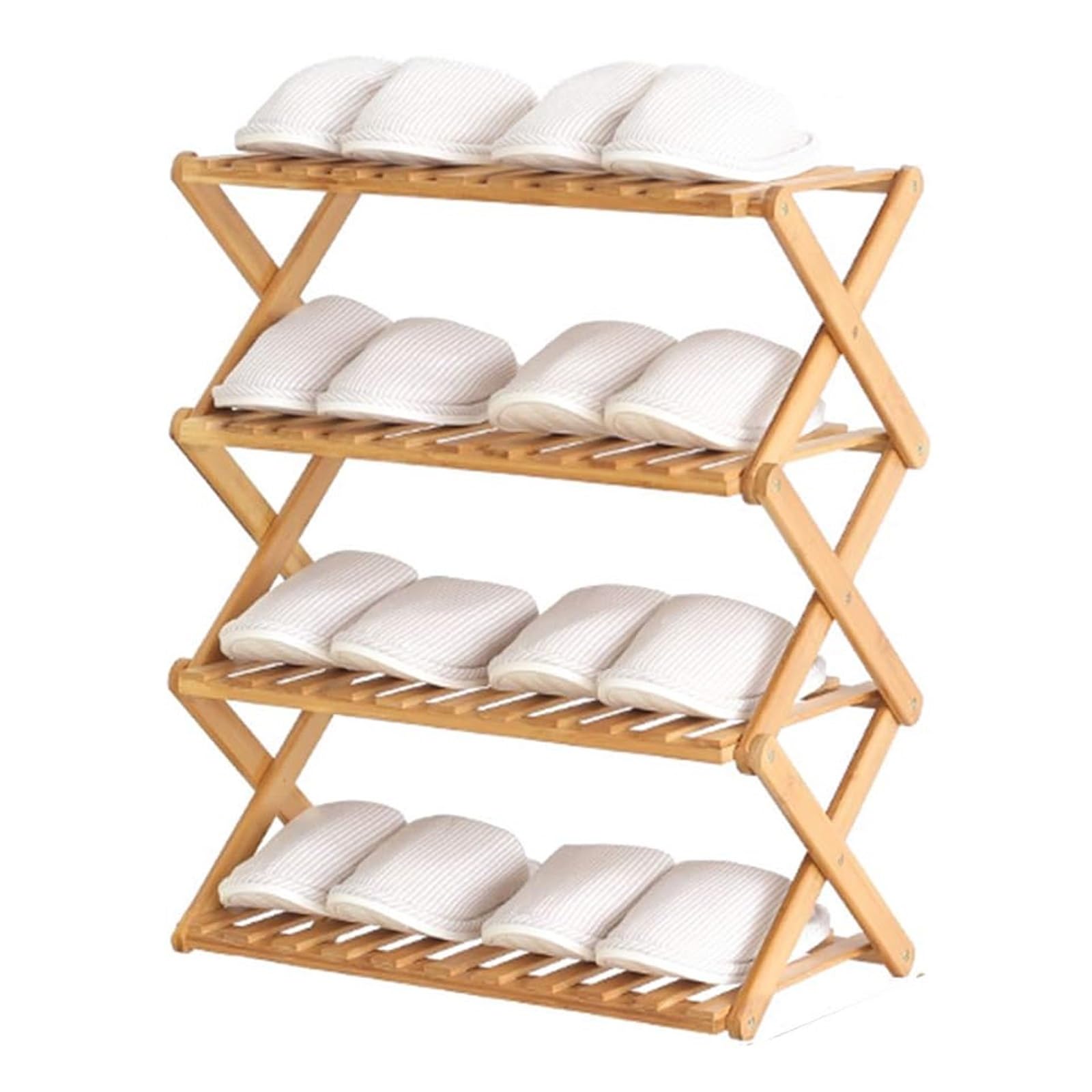 Étagère à chaussures pliante en bambou, banc de rangement à niveaux pour entrée de 50 à 100cm
