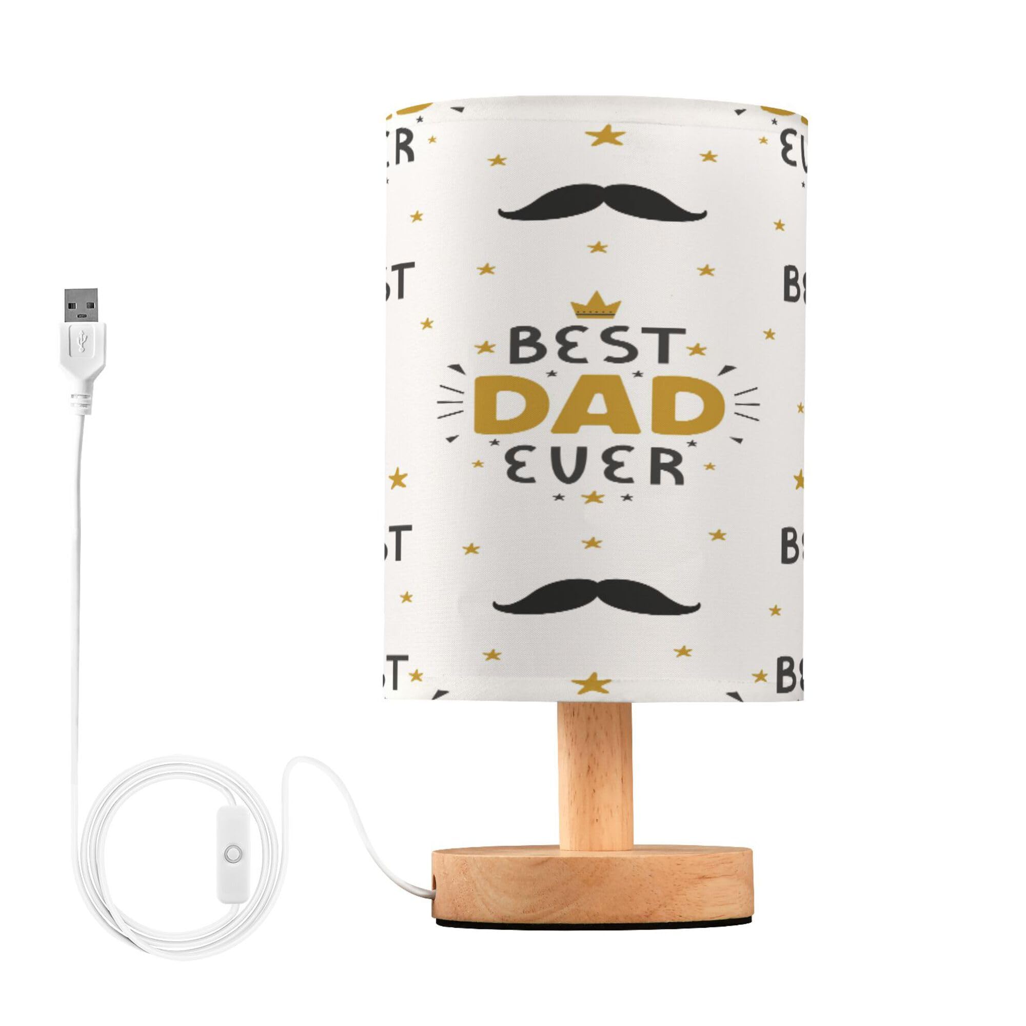 Perfect Dad Ever Table Lamps Decorative Table Lamp with USB Night Lights for Boys Library Happy Fathers Day
