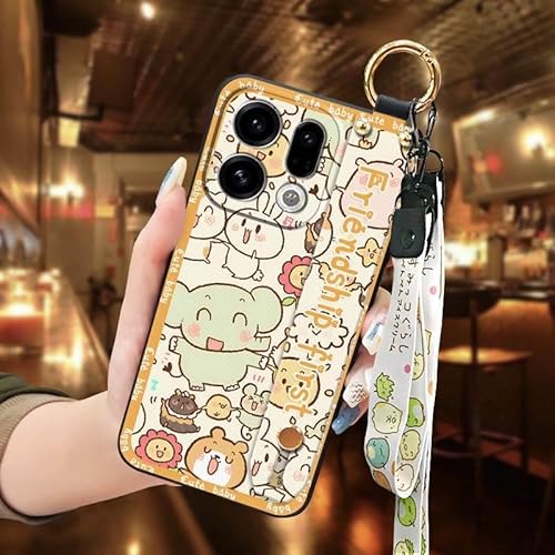 Phone Case Compatible with OPPO Find X9, Soft case Durable Dirt-resistant Kickstand Shockproof Silicone Ring Protective Wristban