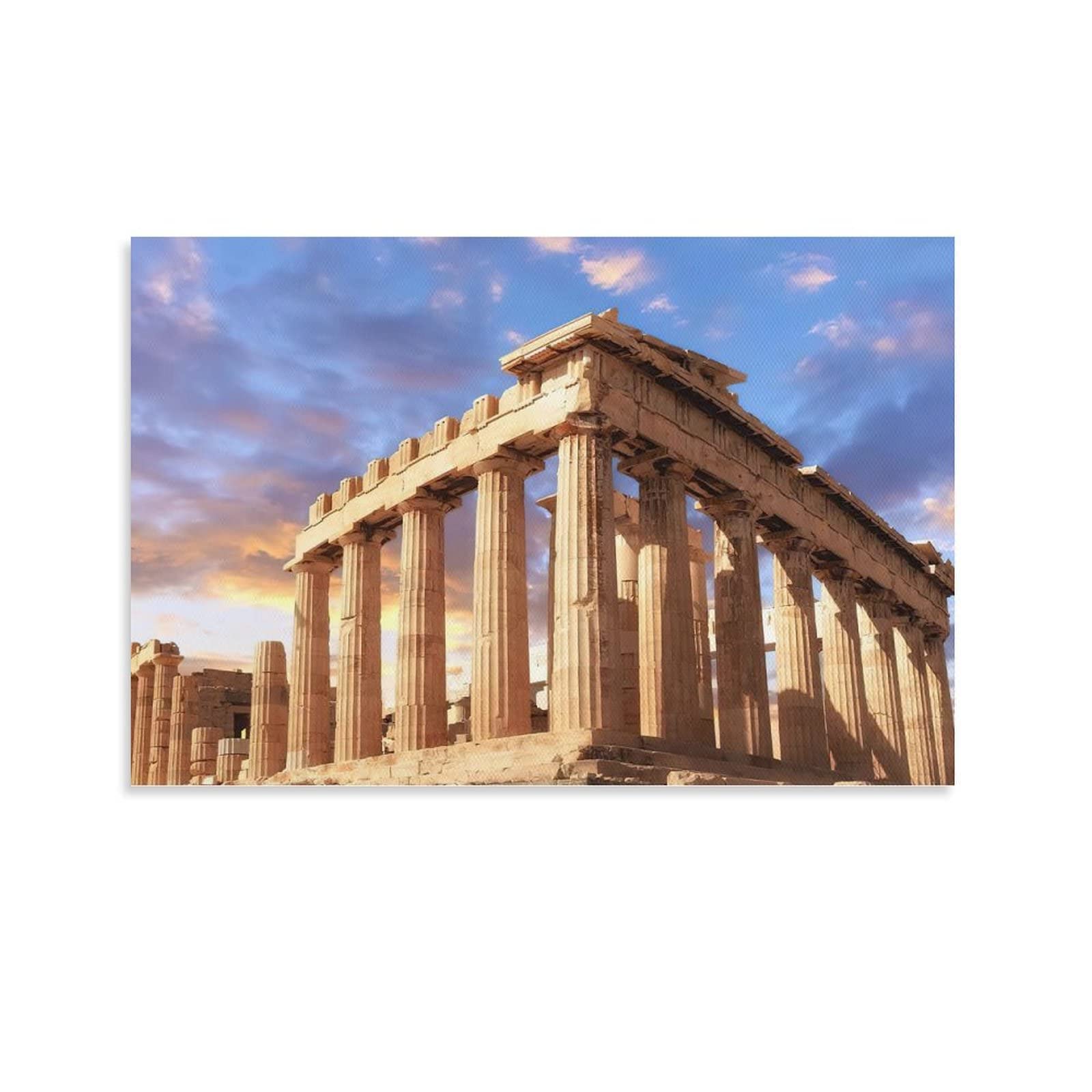 UNESCO Wall Decor, Canvas Home Decor, Parthenon Printed, View Wall Art, Gift for Her, Acropolis of A Art Wall Decoration Poster Family Bar Restaurant Garage Cafe Art Sign Gift 12x18inch(30x45cm)