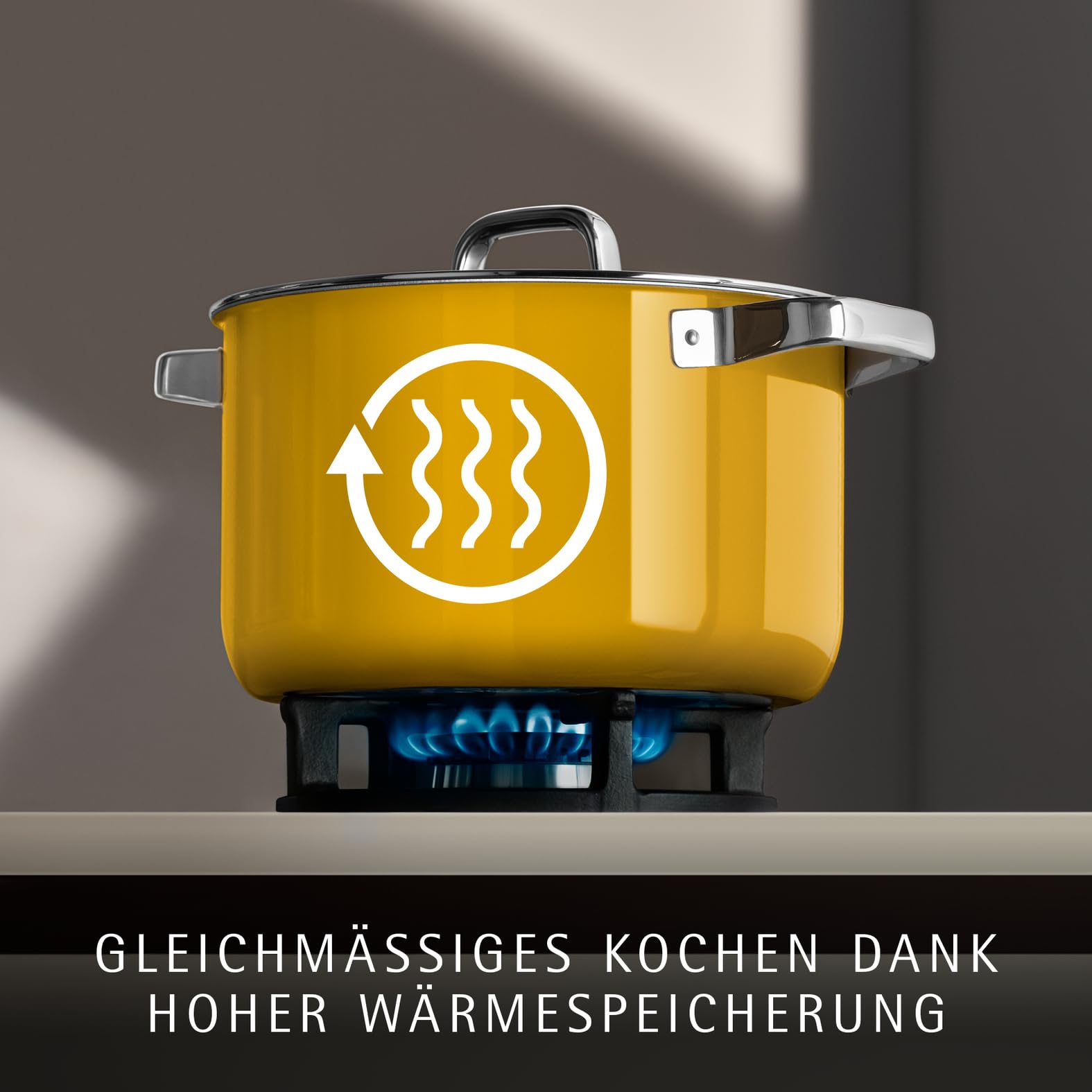 WMF Fusiontec Mineral Pro, Bratentopf, Deckel, 24 cm, langlebiges, kratzfestes Material, Topf Induktion, für alle Herdarten geeignet, Made in Germany, Mango Yellow, 0519025290