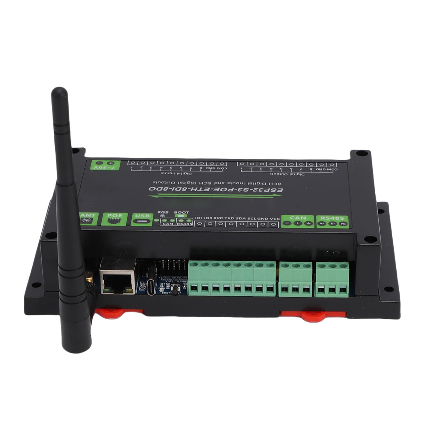 Annadue Supporto Scheda di Controllo Industriale per S3 Scheda di Sviluppo di Circuiti di Protezione di Isolamento Multiplo WiFi Bluetooth a 8 Ingresso Uscita Digitale 2,4 GHz